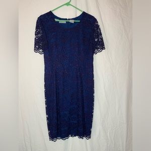 Liz Claiborne dress 8 lace overlay short sleeves darts